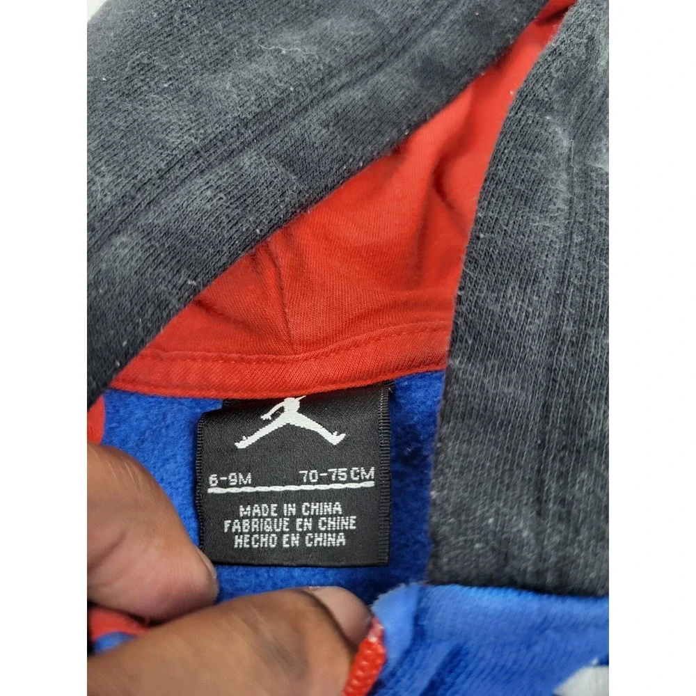 Nike Air Jordan Jacket Infant 6 9M Blue Hoodie Full Zip Spellout Basketball Kids
